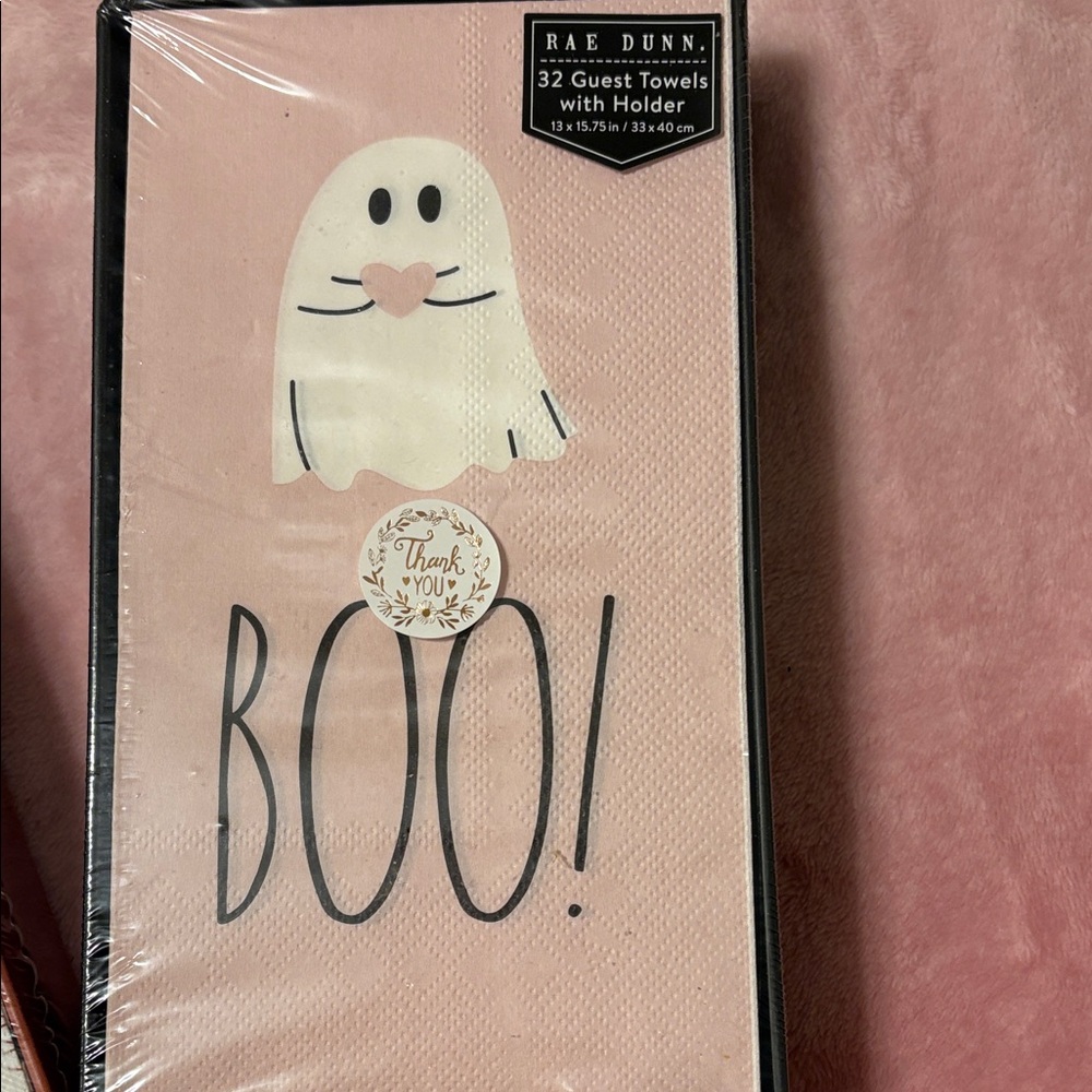 Rae Dunn Spooky Ghost and Bat Towels Set - Black and White - Picture 3 of 4